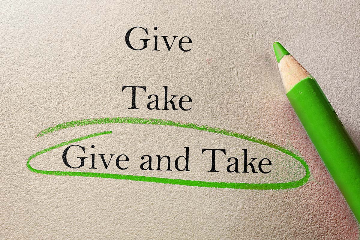 Simple-Not Easy Give and take circled on paper